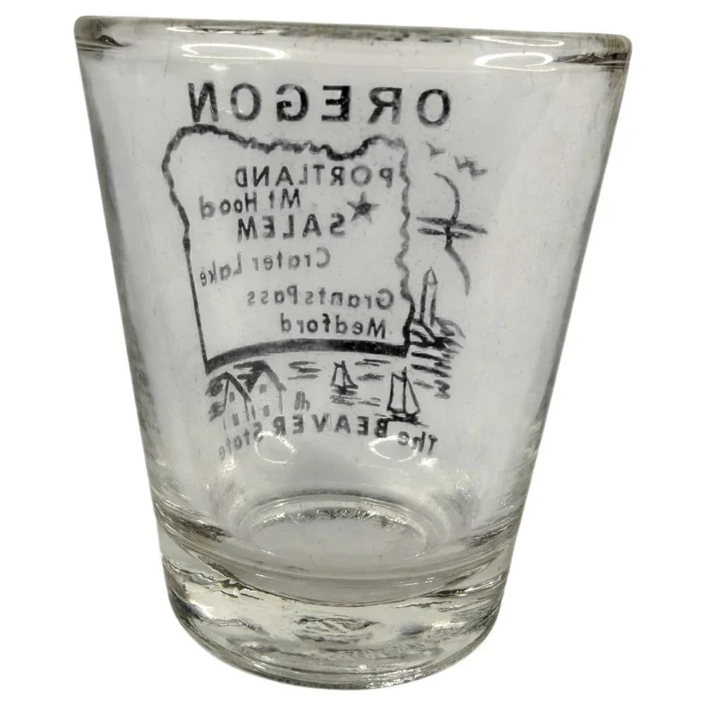 5 VTG Shot Glasses State Theme New Hampshire Washington Colorado Oregon Wyoming